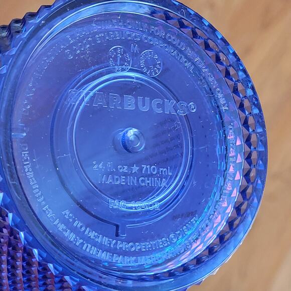 Walt Disneyworld 50th Anniversary Starbucks Studded Tumbler with Straw Blue - Picture 9 of 11